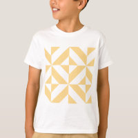 Pale Melon Geometric Deco Cube Pattern