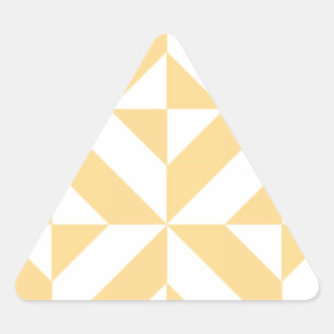 Pale Melon Geometric Deco Cube Pattern Triangle Sticker