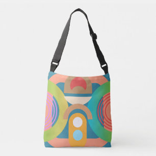 Pale Minimalist Abstract Geometric Shapes Crossbody Bag