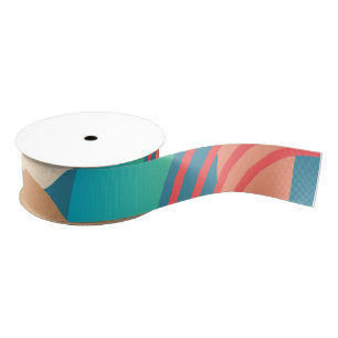 Pale Minimalist Abstract Geometric Shapes Grosgrain Ribbon