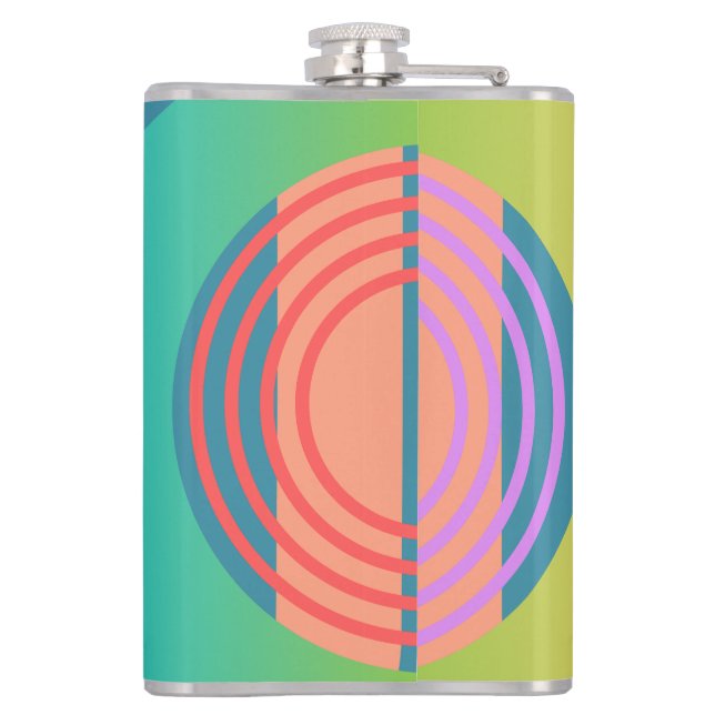 Pale Minimalist Abstract Geometric Shapes  Hip Flask (Back)