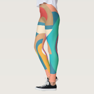 Pale Minimalist Abstract Geometric Shapes  Leggings