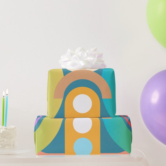 Pale Minimalist Abstract Geometric Shapes  Wrapping Paper (Party Gifts)