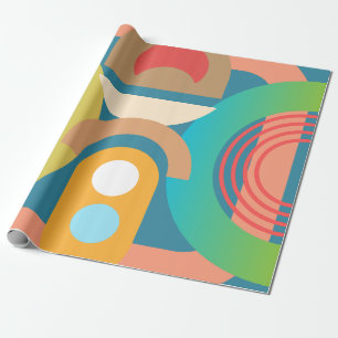 Pale Minimalist Abstract Geometric Shapes Wrapping Paper