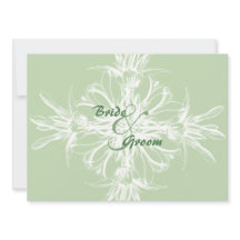 Pale Mint and White Floral Wedding Invitations
