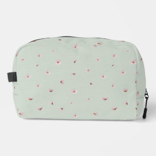 Pale Mint Japanese Cherry Blossom Floral Pattern Dopp Kit