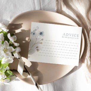 Pale Modern Simple Floral Baby Shower Advice Card
