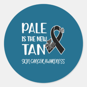Pale New Tan Skin Cancer Classic Round Sticker
