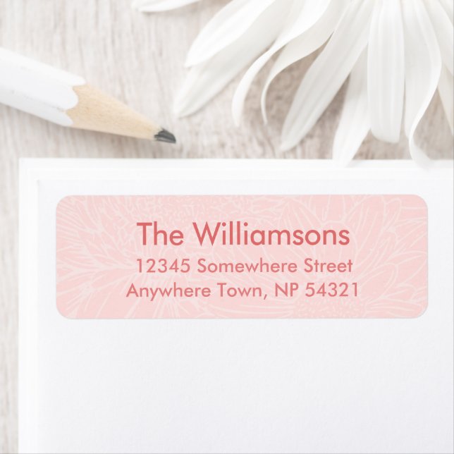 Pale on Pink Chrysanthemum Return Address Label (Insitu)