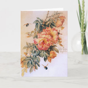 Pale Orange Roses Card