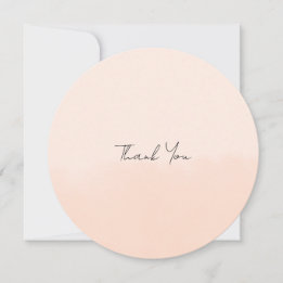 Pale Orange Watercolor Thank You Card