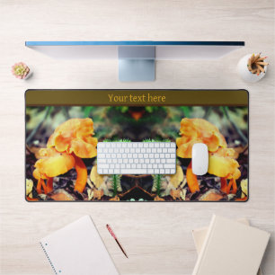 Pale Orange Wild Mushrooms Close Up Personalized Desk Mat