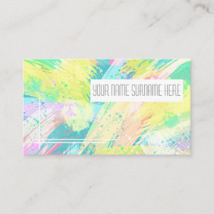 Pale Pastel Abstract Art Your Name Surname Business Card