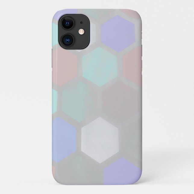 Pale Pastel Colours Honeybee Cell iPhone 11 Case (Back)