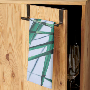 Pale Pastel Green Grass Reeds Nature Tea Towel
