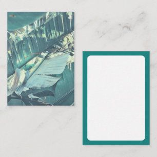 Pale Pastel Green Wild Banana Palm Leaves Enclosure Card