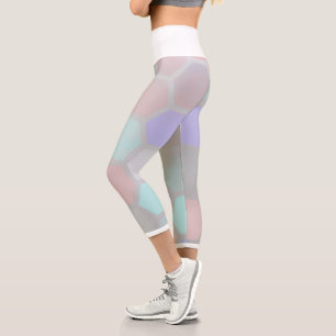 Pale Pastel Honeybee Hexagonal Shapes Leggings