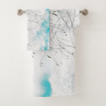 Pale Pastel Light Blue Turquoise Tree Brunches Sky Bath Towel Set<br><div class="desc">Pale Pastel Light Blue Turquoise Tree Brunches Sky Bath Towel Towels Set to add to your collection. A great gift / present idea for all who love happy positive vibes,  custom design personalised items,  nature,  organic theme,  soft colours etc.</div>