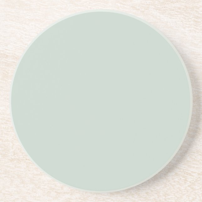 Pale Pastel Mint Green Solid Colour Pairs To SW645 Coaster (Front)