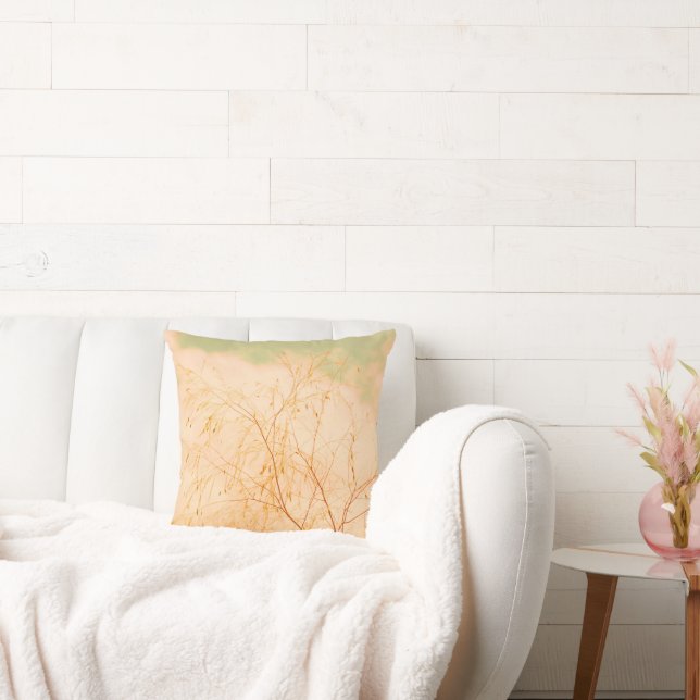 Pale Pastel Shades Tree Brunches Sky Cushion (Couch)