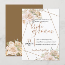 Pale Peach & Brown Floral in Brown Rustic Wedding