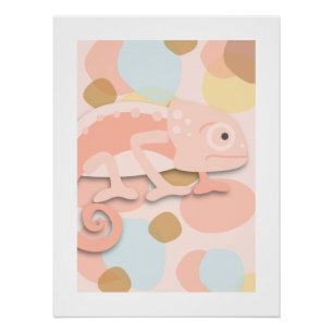 Pale Peach Chameleon  Poster