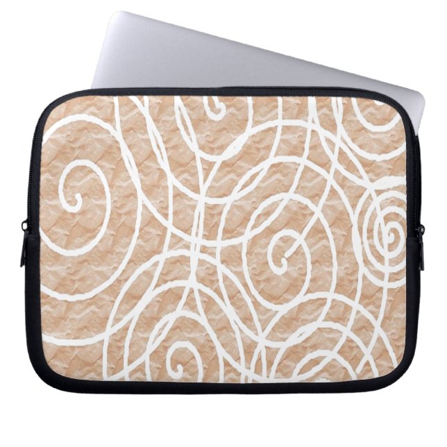 Pale Peach Circles Laptop Sleeve (Front)