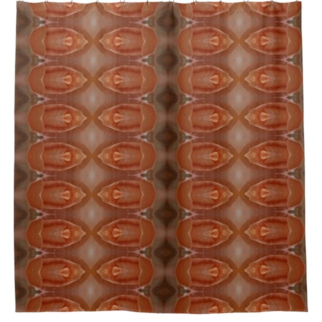 Pale Peach Ikat 5 Shower Curtain (Front)