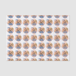 Pale Peach Rose 50 and Fabulous Birthday Tissue Paper