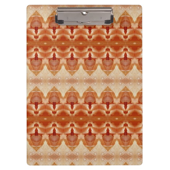 Pale Peachy Ikat 3 Clipboard (Front)