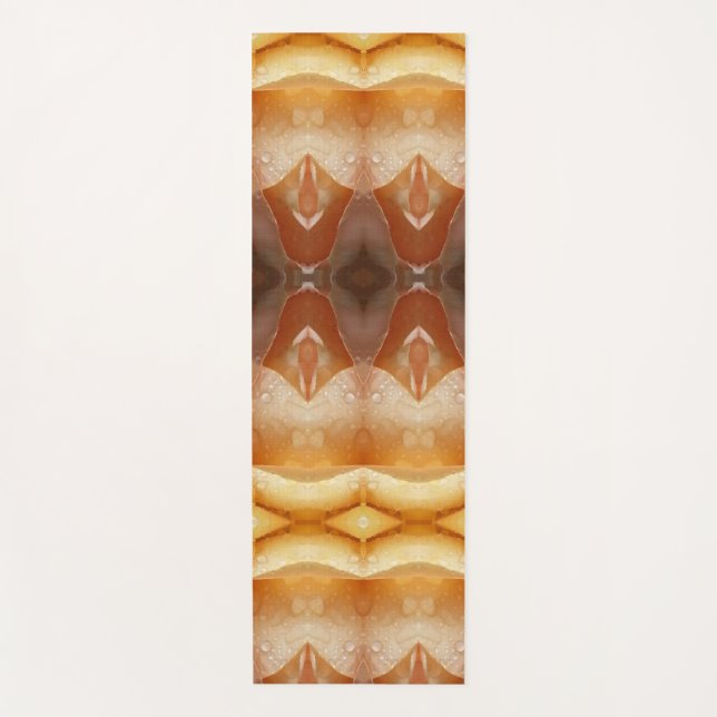 Pale Peachy Ikat Pouf Yoga Mat (Front)