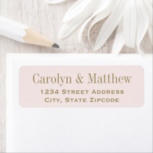 Pale Pink and Antique   Wedding Return Address Label