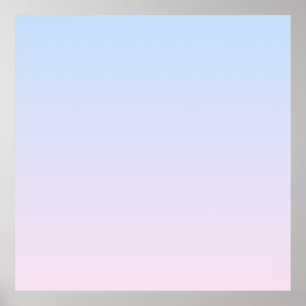 Pale Pink and Blue Gradient Background Poster