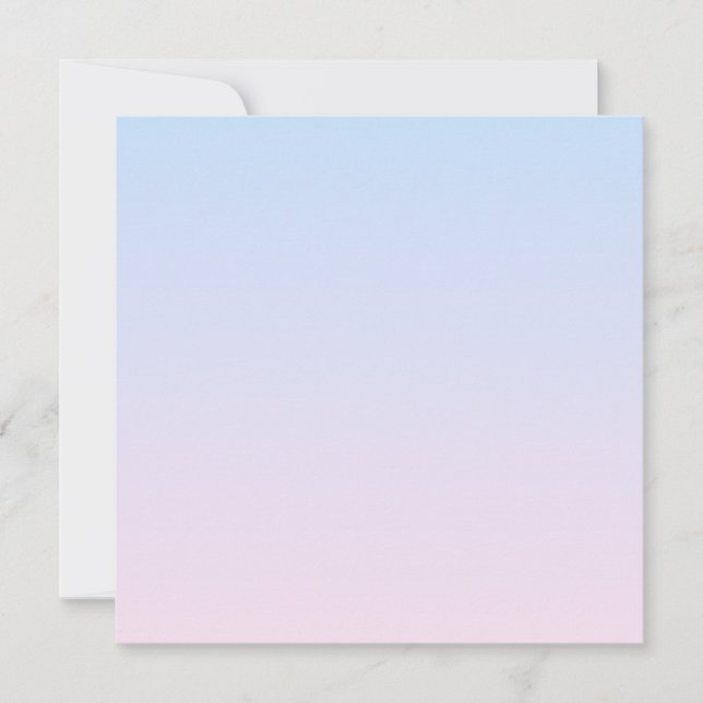 Pale Pink and Blue Gradient Background Thank You Card (Front)