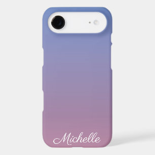 Pale pink and blue gradient ombre