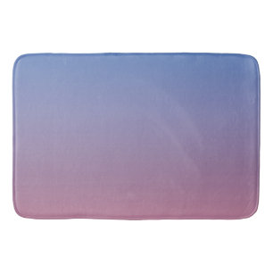 Pale pink and blue gradient ombre bath mat