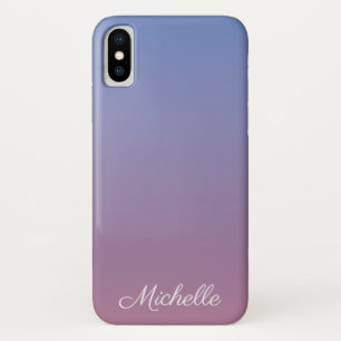 Pale pink and blue gradient ombre iPhone x case