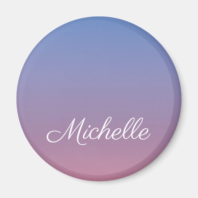 Pale pink and blue gradient ombre magnet (Front)