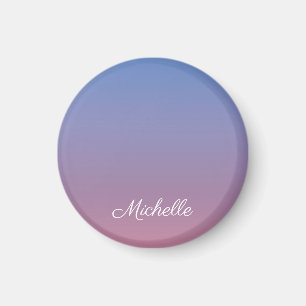 Pale pink and blue gradient ombre magnet