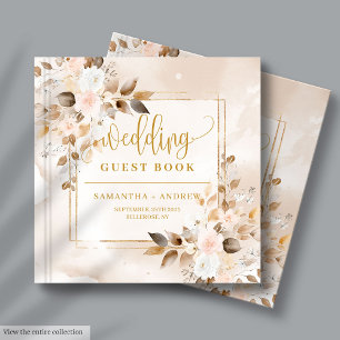 Pale Pink and Gold Autumn Bouquet Wedding Book