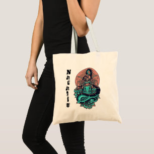 Pale pink and teal geisha illustration Tote Bag