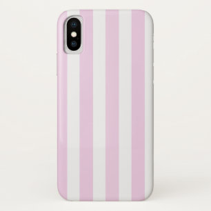 Pale pink and white candy stripes iPhone x case