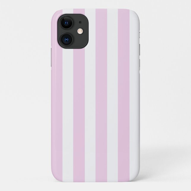 Pale pink and white candy stripes Case-Mate iPhone case (Back)
