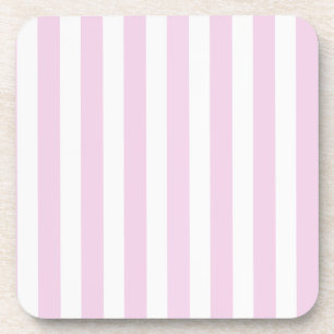 Pale pink and white candy stripes coaster