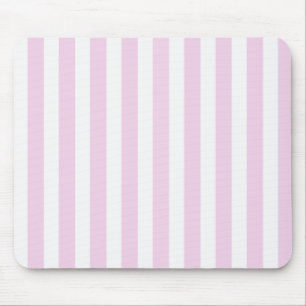 Pale pink and white candy stripes mouse pad
