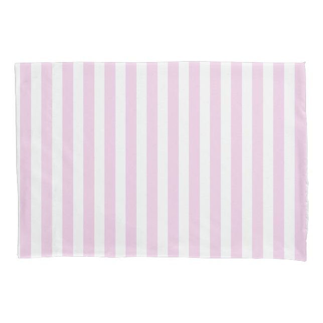 Pale pink and white candy stripes pillowcase (Front)