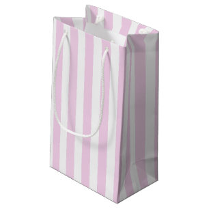 Pale pink and white candy stripes small gift bag