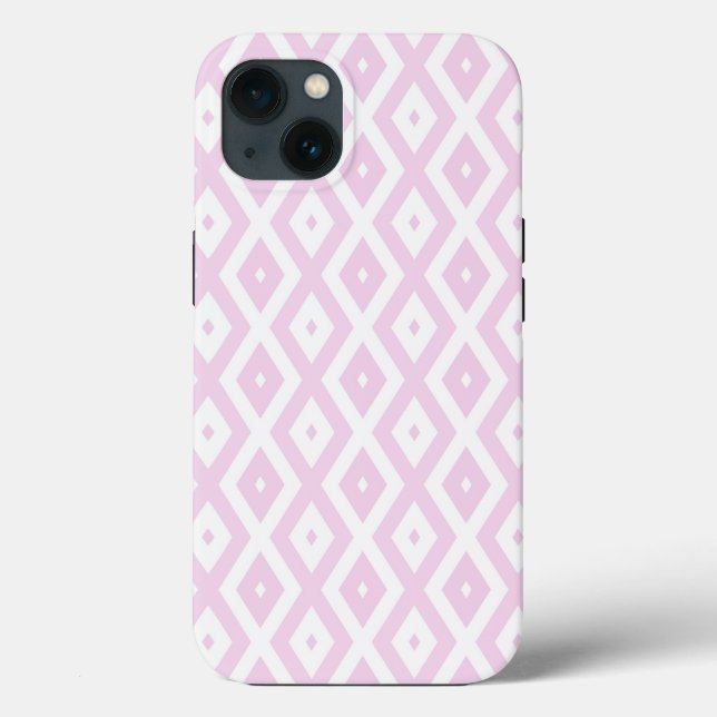 Pale pink and white diamond pattern Case-Mate iPho iPhone Case (Back)