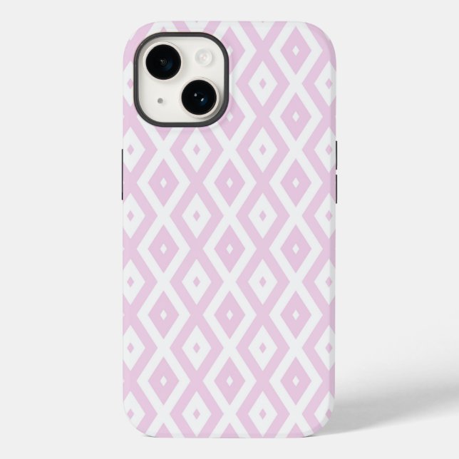 Pale pink and white diamond pattern Case-Mate iPhone case (Back)