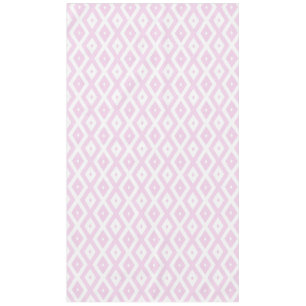 Pale pink and white diamond pattern tablecloth